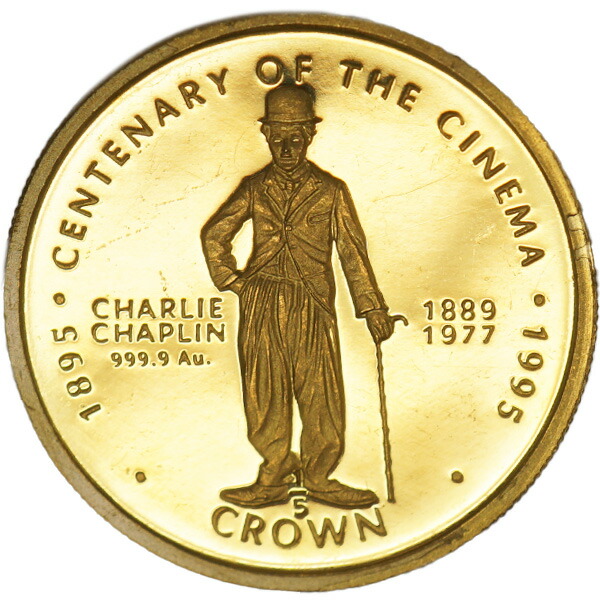 【中古B/標準】 貨幣 純金 映画100周年 プルーフ金貨 チャールズ・チャップリン チャーリー コイン  1/5oz 1/5オンス 1996年 ジブラルタル K24 24金 硬貨 貨幣   20510679036