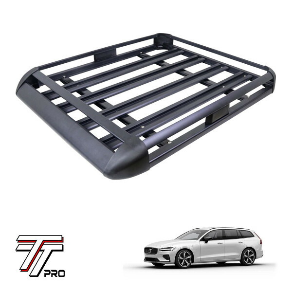 P10倍 エントリー 【TT PRO正規品】 汎用 組立式 アルミ ルーフラック カーゴラック カーゴバスケット 耐荷重200kg 440LB ブラック ボルボ V60 ZB