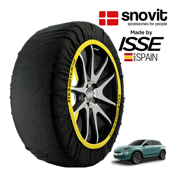 P10倍 エントリー 【snovit正規品 ISSE製造】 スノビット イッセ SNOW SOCKS フィアット 600ハイブリッド ベースグレード 3AA-FH1FIM 215/65R16 16インチ フロント スノーソックス 布製 タイヤ チェーン 非金属 スペイン製