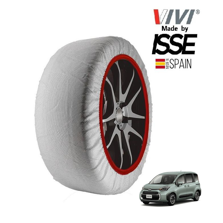 【VIVI正規品 ISSE製造】 ヴィヴィ イッセ SNOW SOCKS トヨタ シエンタ MXPL15G 185/65R15 15インチ 4WD スノーソックス 布製 タイヤ チェーン 非金属 スペイン製｜トラックチューナーズ店
