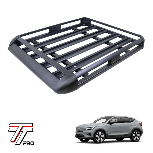P10倍 エントリー 【TT PRO正規品】 汎用 組立式 アルミ ルーフラック カーゴラック カーゴバスケット 耐荷重200kg 440LB ブラック ボルボ C40リチャージ XE