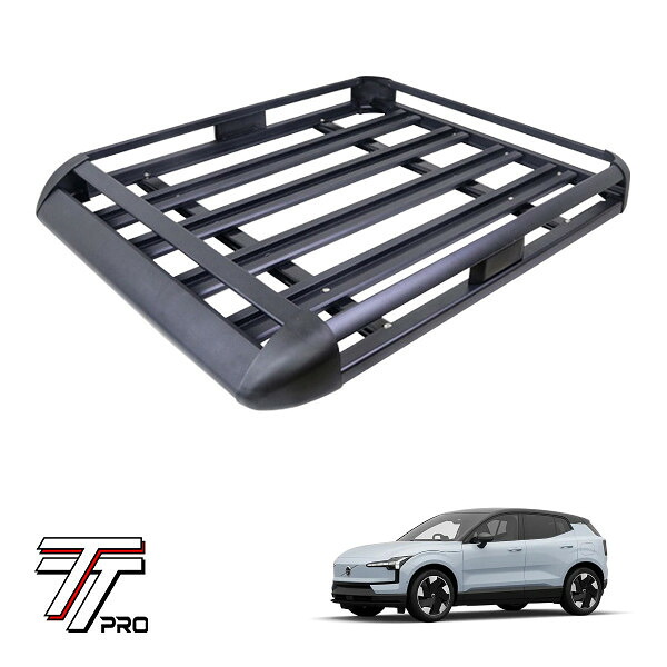 P10倍 エントリー 【TT PRO正規品】 汎用 組立式 アルミ ルーフラック カーゴラック カーゴバスケット 耐荷重200kg 440LB ブラック ボルボ EX30 2E