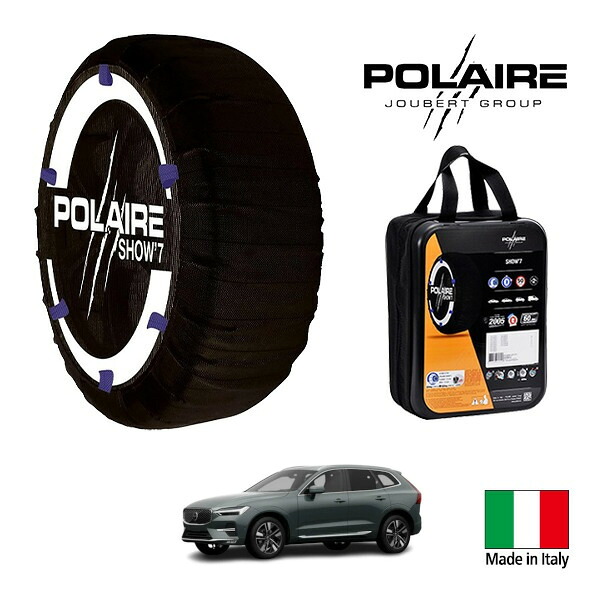 P10倍 エントリー 【POLAIRE正規品】ポレア ポレイル SNOW SOCKS Show7 ボルボ XC60 ウルトラ B5 AWD 5AA-UB420TXCM2 235/55R19 19インチ 4WD スノーソックス 布製 タイヤ チェーン 非金属 イタリア製