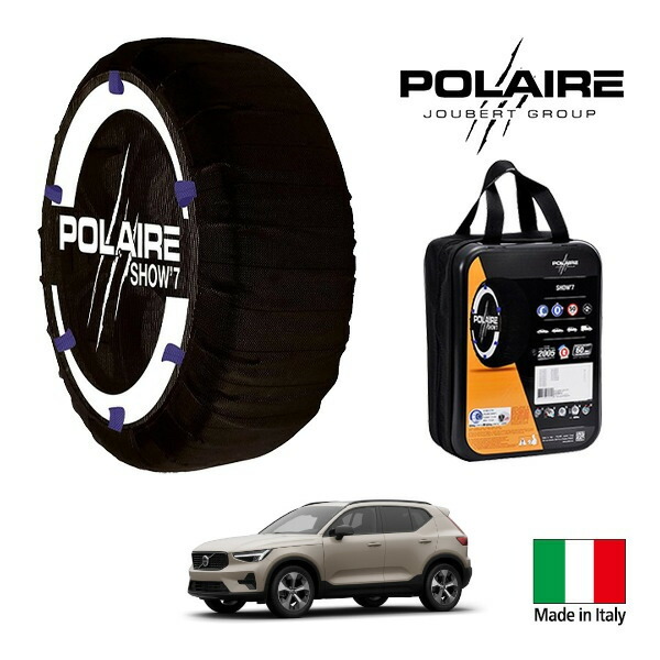 P10倍 エントリー 【POLAIRE正規品】ポレア ポレイル SNOW SOCKS Show7 ボルボ XC40 ウルトラ B4 AWD ダークエディション サンドデューン 5AA-XB420TXCM2 235/50R19 19インチ 4WD スノーソックス 布製 タイヤ チェーン 非金属 イタリア製