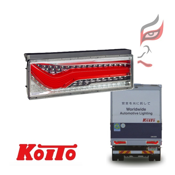 【KOITO製作所】 歌舞伎デザイン シーケンシャルターン レッドVer 左側 助手席側 補修・修理 トラック オールLED リアコンビネーションランプ LEDRCL-24LSK｜トラックチューナーズ店