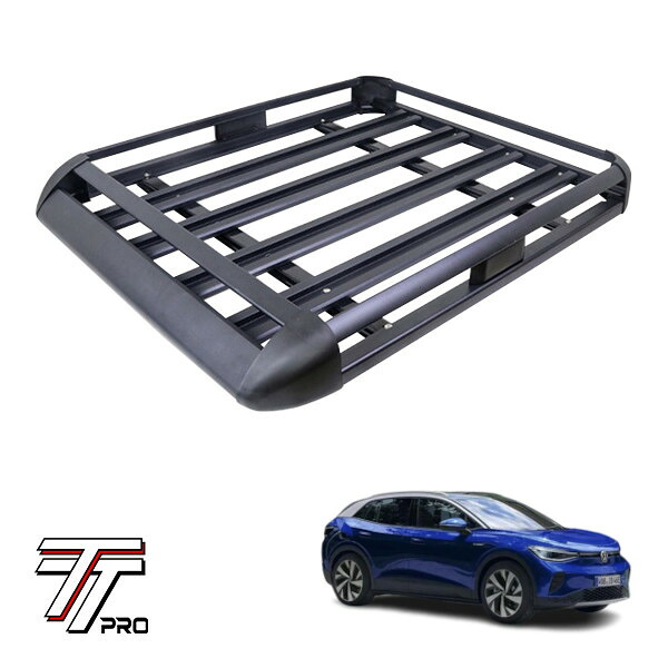 P10倍 エントリー 【TT PRO正規品】 汎用 組立式 アルミ ルーフラック カーゴラック カーゴバスケット 耐荷重200kg 440LB ブラック フォルクスワーゲン ID.4 E2
