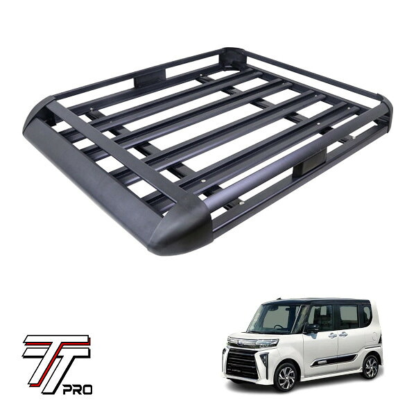 P10倍 エントリー 【TT PRO正規品】 汎用 組立式 アルミ ルーフラック カーゴラック カーゴバスケット 耐荷重200kg 440LB ブラック スバル シフォンカスタム LA650F LA660F