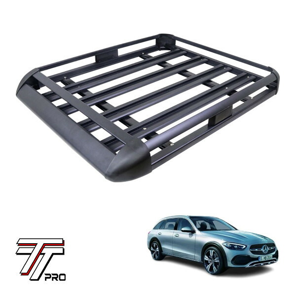 P10倍 エントリー 【TT PRO正規品】 汎用 組立式 アルミ ルーフラック カーゴラック カーゴバスケット 耐荷重200kg 440LB ブラック メルセデスベンツ Cクラス オールテレイン S206