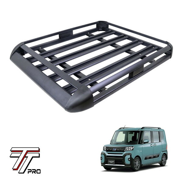 P10倍 エントリー 【TT PRO正規品】 汎用 組立式 アルミ ルーフラック カーゴラック カーゴバスケット 耐荷重200kg 440LB ブラック スバル シフォントライ LA650F LA660F