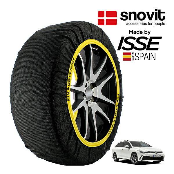 【snovit正規品 ISSE製造】 スノビット イッセ SNOW SOCKS フォルクスワーゲン ゴルフヴァリアント eTSI Rライン 3AA-CDDFYV 225/45R17 17インチ フロント スノーソックス 布製 タイヤ チェーン 非金属 スペイン製｜トラックチューナーズ店