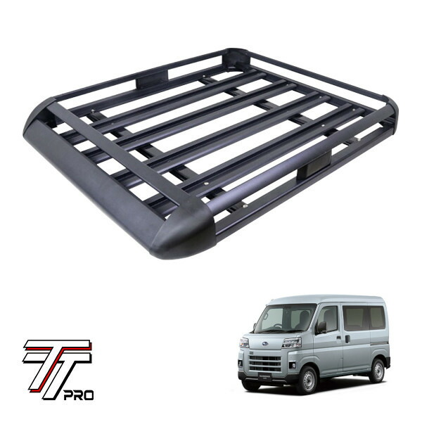 P10倍 エントリー 【TT PRO正規品】 汎用 組立式 アルミ ルーフラック カーゴラック カーゴバスケット 耐荷重200kg 440LB ブラック スバル サンバーバン S700B S710B