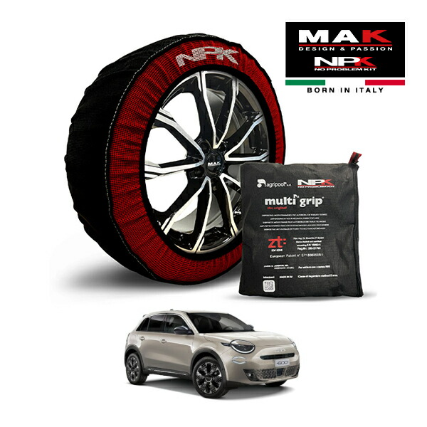 【MAK正規品】 NPK スノーソックス MULTIGRIP THE ORIGINAL73000SS089 215/55R18 18インチ 布製 タイヤ チェーン 非金属 EU製 フィアット 600ハイブリッド クレマカプチーノ 3AA-FH1FIM フロント