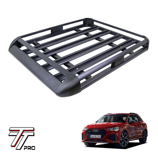 P10倍 エントリー 【TT PRO正規品】 汎用 組立式 アルミ ルーフラック カーゴラック カーゴバスケット 耐荷重200kg 440LB ブラック アウディ RS Q3 F3