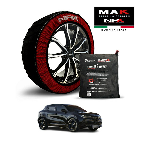 【MAK正規品】 NPK スノーソックス MULTIGRIP THE ORIGINAL73000SS089 215/55R18 18インチ 布製 タイヤ チェーン 非金属 EU製 アルファロメオ ジュニア イブリダ インテンサ 3AA-FH1ARM フロント