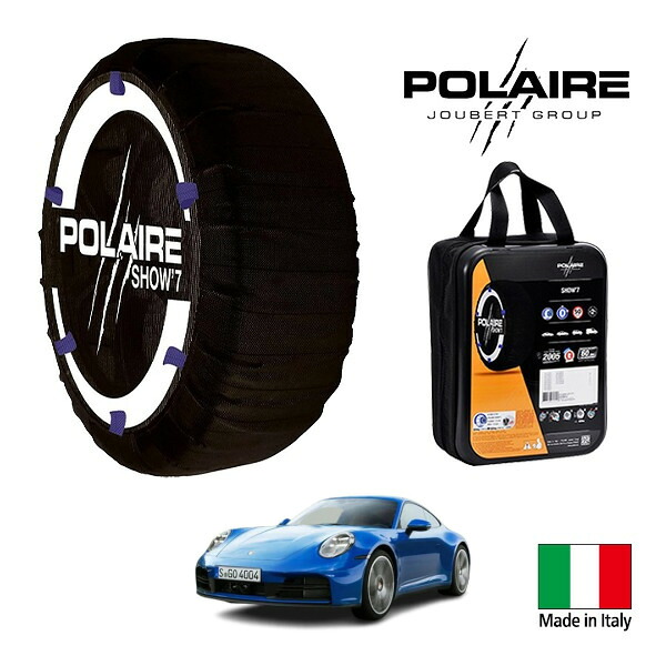 P10倍 エントリー 【POLAIRE正規品】ポレア ポレイル SNOW SOCKS Show7 ポルシェ 911 911カレラ 7BA-992SK1 295/35R20 20インチ リア スノーソックス 布製 タイヤ チェーン 非金属 イタリア製