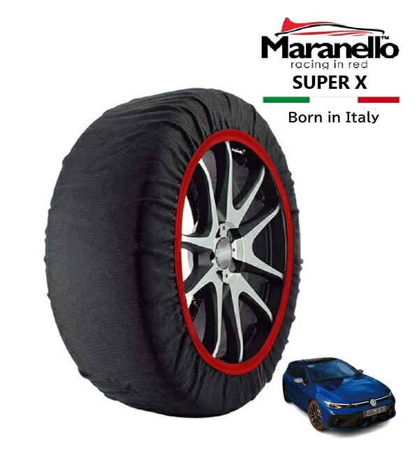 P10倍 エントリー 【Maranello正規品】 スノーソックス マラネロ フォルクスワーゲン ゴルフR ベースグレード 7BA-CDDNFF 4WD 225/40R18 18インチ SUPER X 布製 タイヤ チェーン イタリア製