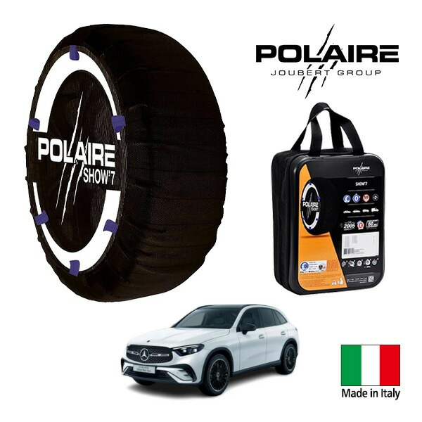 P10倍 エントリー 【POLAIRE正規品】ポレア ポレイル SNOW SOCKS Show7 メルセデス・ベンツ GLCクラス GLC220d 4マチック エディションブラックスターズ 3CA-254605 255/45R20 20インチ 4WD スノーソックス 布製 タイヤ チェーン 非金属 イタリア製