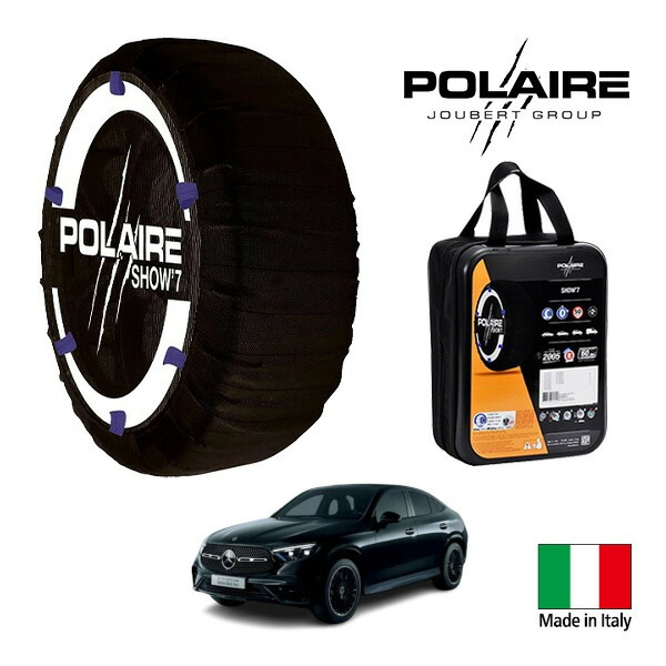 P10倍 エントリー 【POLAIRE正規品】ポレア ポレイル SNOW SOCKS Show7 メルセデス・ベンツ GLCクラス GLC220d 4マチック クーペ エディションブラックスターズ 3CA-254305 285/40R20 20インチ 4WD スノーソックス 布製 タイヤ チェーン 非金属 イタリア製