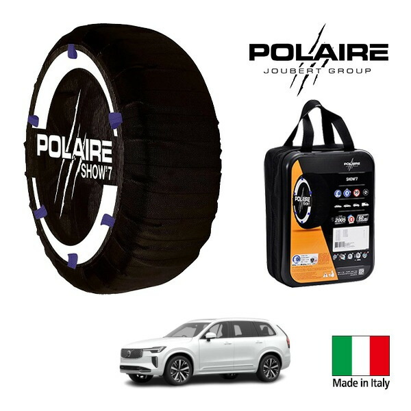 P10倍 エントリー 【POLAIRE正規品】ポレア ポレイル SNOW SOCKS Show7 ボルボ XC90 プラス B5 AWD 5AA-LB420TXCM2 275/45R20 20インチ 4WD スノーソックス 布製 タイヤ チェーン 非金属 イタリア製