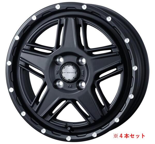 【軽トラック・バン用ホイール Weds MUD VANCE 07 12×4.00B インセット40 4穴 PCD100 フルマットブラック ４本セット】　新品　送料無料　単品　ワイルド　ドレスアップ　カスタム