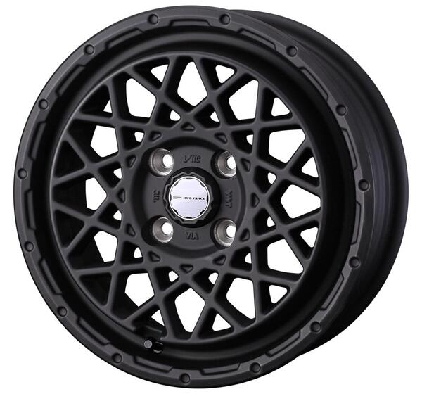 【軽自動車用ホイール Weds MUD VANCE 09 14×4.5J インセット45 4穴 PCD100 フルマットブラック】　新品　送料無料　単品　ワイルド　ドレスアップ　カスタム