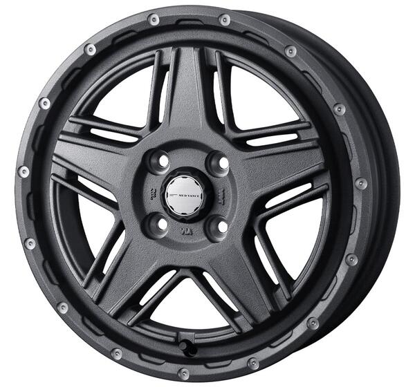 【軽自動車用ホイール Weds MUD VANCE 07 14×4.5J インセット45 4穴 PCD100 フリントグレー】　新品　送料無料　単品　ワイルド　ドレスアップ　カスタム