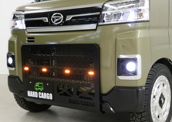 【アトレー、ハイゼットカーゴ、デッキバン専用 FMC後　LEDスキッドグリル　アンバー】軽バン　ハードカーゴ　カスタマイズ