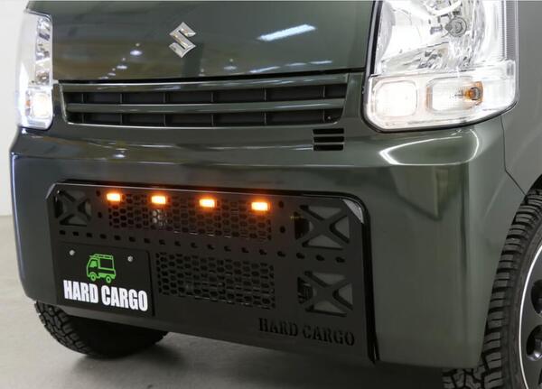 【エブリイバン専用　LEDスキッドグリル　アンバー】ハードカーゴ　軽バン　カスタマイズ