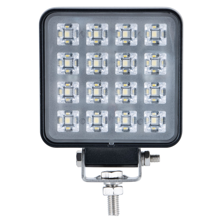 【WL-35 LEDワークランプ 角型 16W 3.5インチ&ワークランプ 4個セット 取付ステ−付き】トラック 電装品 ランプ バルブ LED カスタム|カネタグループ トラックショップ