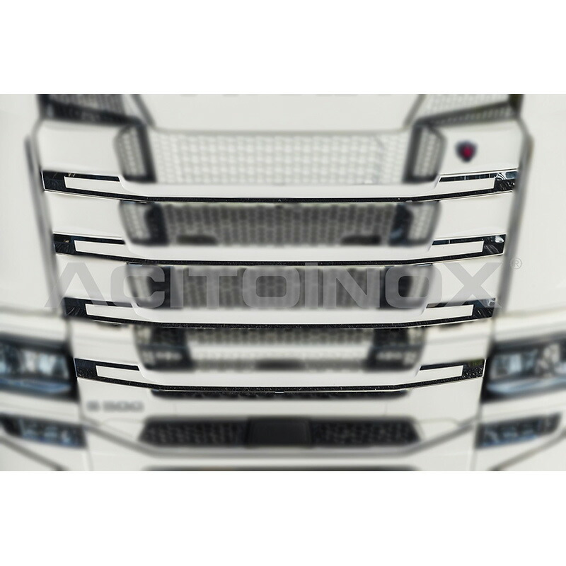 【ACITOINOX グリル用ステンレスプレート SCANIA マスクバンド アプリケーション】スカニア 用品 外装 アクセサリー ドレスアップ|カネタグループ トラックショップ