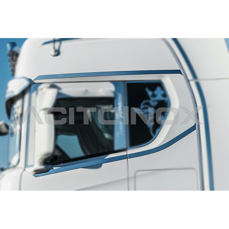 【ACITOINOX ドアウィンド用ステンレスプレート SCANIA　ウィンド プロファイル カップル】スカニア　用品　外装　アクセサリー　ドレスアップ