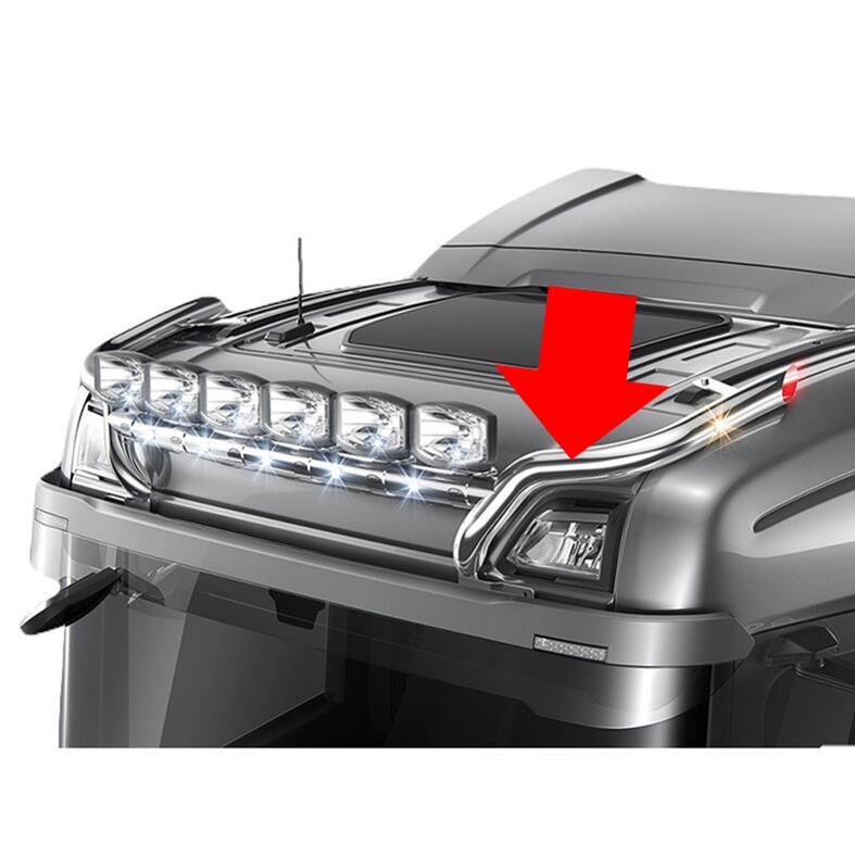 【LightFix ハイバー スカイライト "ワイルドライフ" SCANIA Next-Gen】 ノーマルキャブ用　ライト取付クランプ: (6個) / バー埋込LED: 無し / 鏡面ポリッシュ｜カネタグループ　トラックショップ