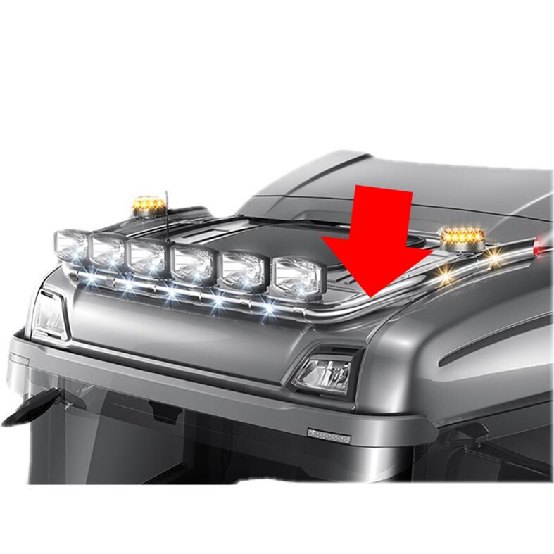 【LightFix ハイバー スカイライト "マキシマム" SCANIA Next-Gen】ノーマルキャブ用 ライト取付クランプ: (6個) / バー埋込LED: 無し/ 鏡面ポリッシュ|カネタグループ トラックショップ