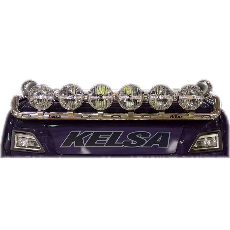 【Kelsa ハイバー 幅広タイプ SCANIA Next-Gen】 ハイラインキャブ用　ライト取付クランプ: (6個) / バー埋込LED: (無し) / ステンレスバー｜カネタグループ　トラックショップ 223,475円