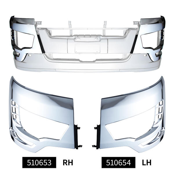 【17スーパーグレートタイプバンパー　ライトベゼルRH・LH　左右セット　スーパーキャブ車用】トラック　ボディーパーツ　メッキパーツ　クロームメッキ　樹脂　三菱ふそう　10t　10トン　カスタム｜カネタグループ　トラックショップ