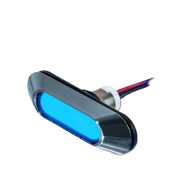 【LEDフラットマーカー　ユーロスタイル　楕円型　ブルー】1個入り　トラック　アクセサリー　ランプ　外装パーツ　カスタム