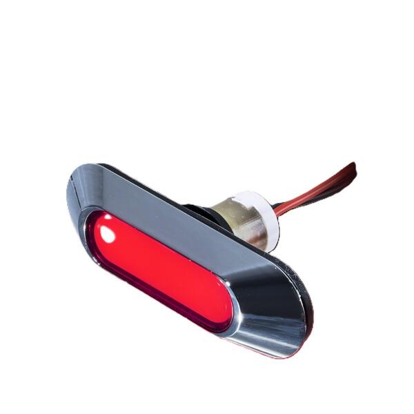 【LEDフラットマーカー　ユーロスタイル　楕円型　レッド】1個入り　トラック　アクセサリー　ランプ　外装パーツ　カスタム