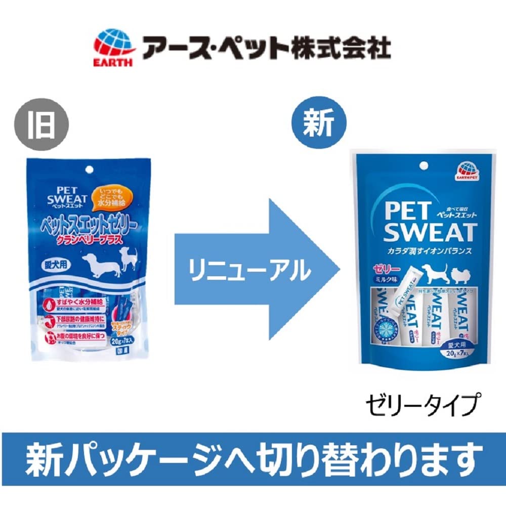 週間売れ筋 アース PET SWEAT ペットスエット ゼリー ミルク味 愛犬用 20g ×7本入 1個