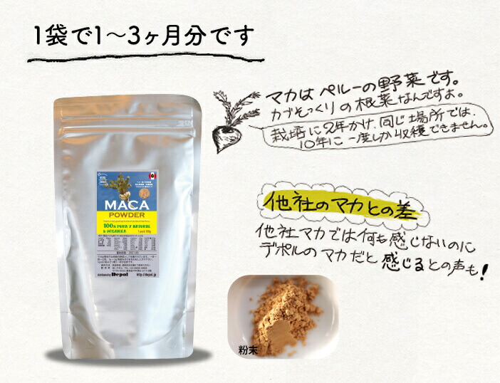 無添加 オーガニック マカ 粉末 パウダー 2袋セット【定期購入】 サプリ マカ MACA アルギニン アミノ酸 アンデス ペルー 最高品質 体力実感（１袋で50日～200日分）