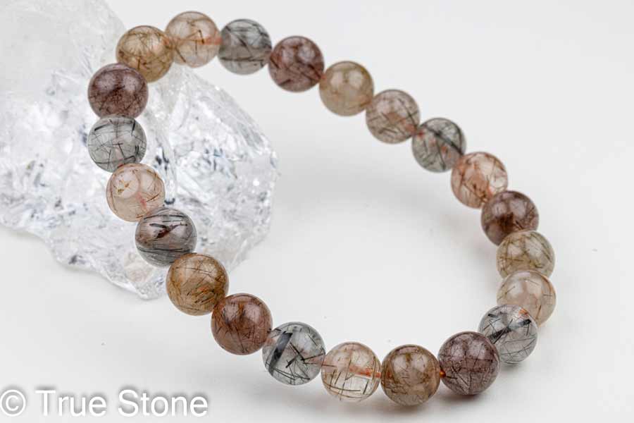 楽天市場】トルマリン イン クォーツ ブレスレット 7.4mm-7.9mm