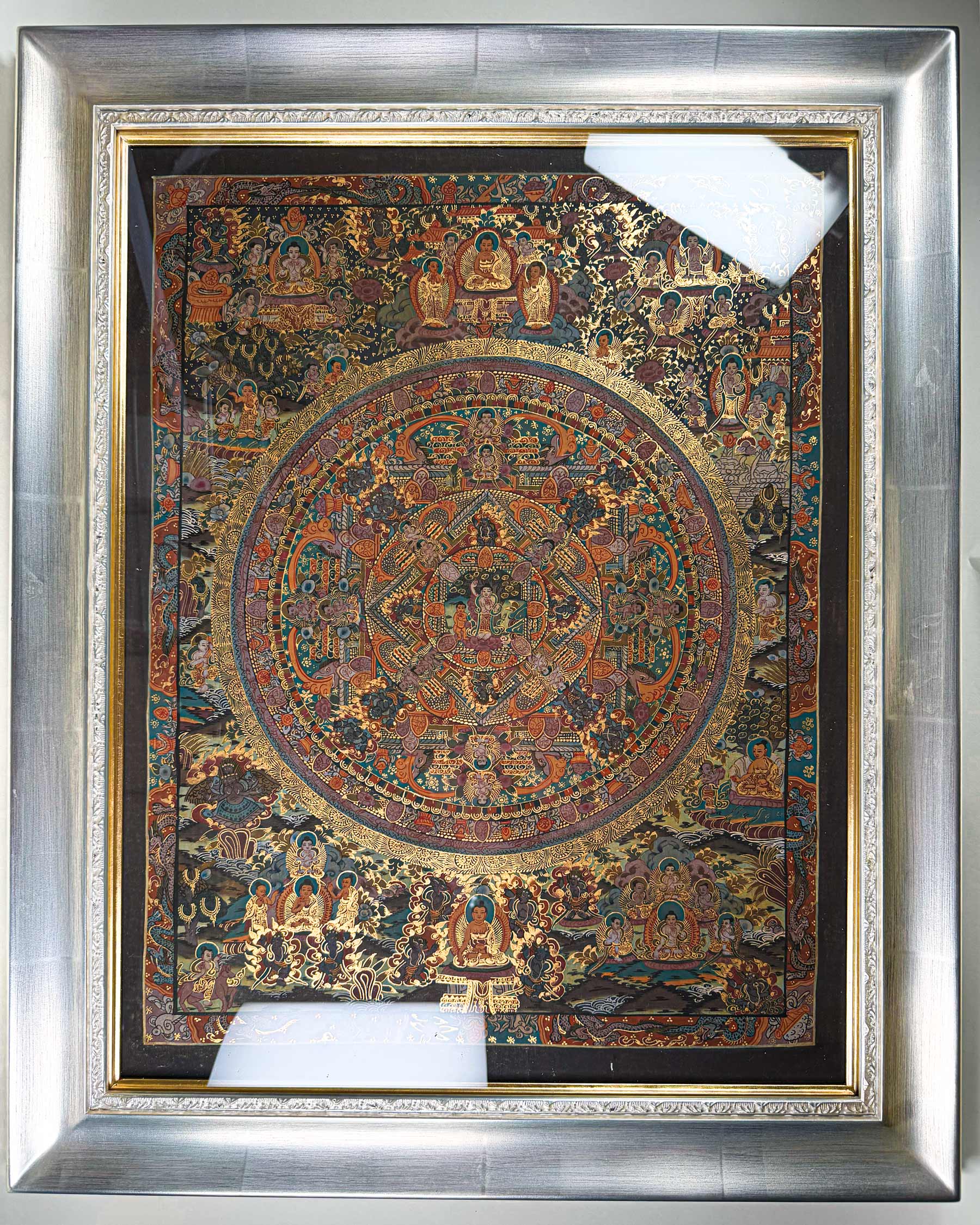 楽天市場】曼荼羅 マンダラ 額 63センチ×51センチ×5センチ タンカ 掛軸