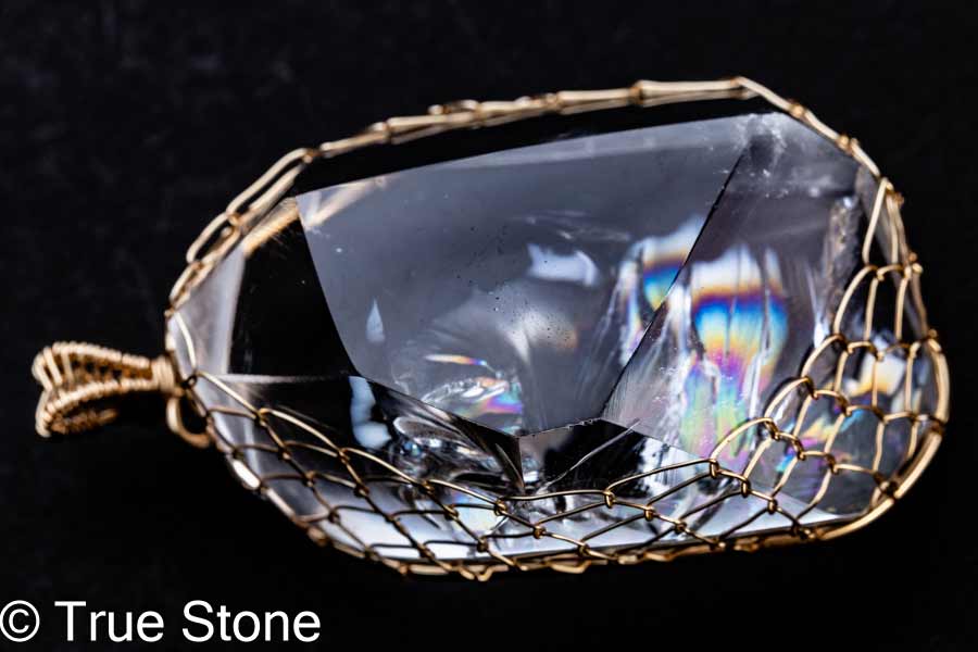 アイリスクォーツ レインボー水晶 ペンダントトップ 61g レインボークリスタル 虹水晶 虹入り水晶 レインボークォーツ 天然石