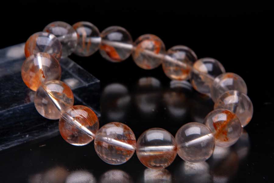 【希少石/最強品質】セリサイトインクォーツ＊約13mm＊　天然石ブレスレット 希少石/最強品質】セリサイトインクォーツ＊約13mm＊ 天然石ブレスレット