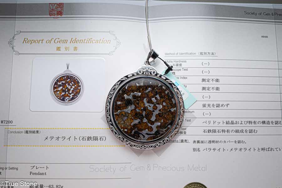 楽天市場】鑑別書付き AAA パラサイト隕石 回転 大型 ペンダントトップ