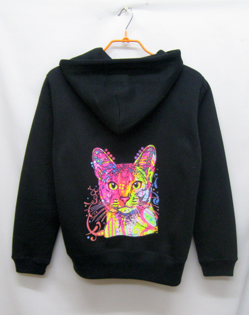 キャット スウェット フルジップパーカー (ネオン１）猫柄プリント ねこ ネコ ギフト オーナーズグッズ 記念品 かわいい オフ会 送料無料