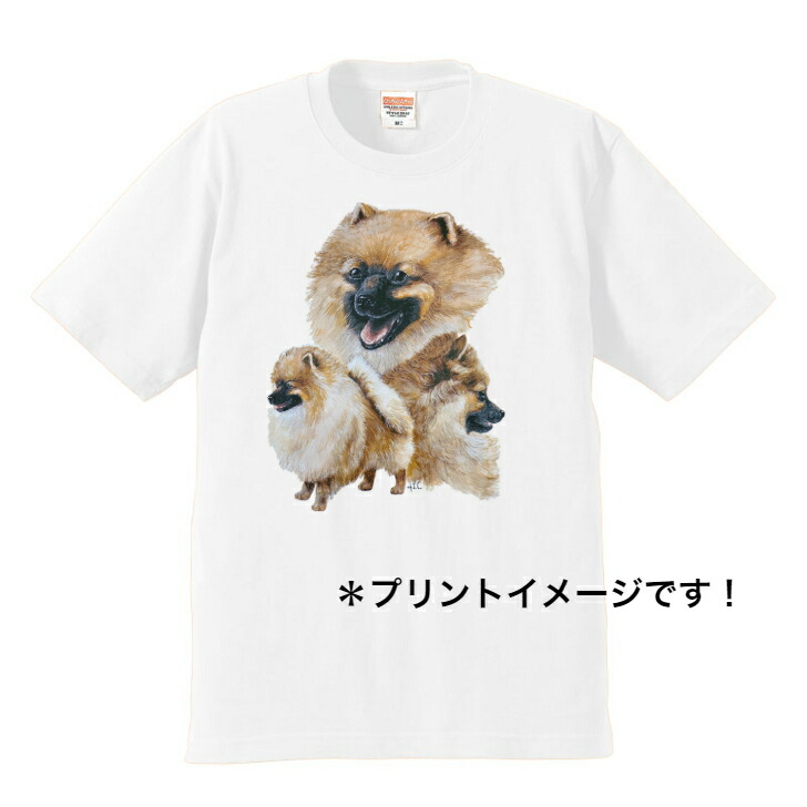市場 ポメラニアン 半袖 レディース シンプル かわいい Tシャツ コットン カットソー 綿100 クルーネック メンズ トップス 服 丸首型