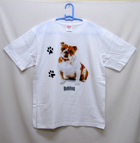 ブルドッグ P 39 Tシャツ 半袖 カットソー 丸首型 クルーネック 綿100 コットン トップス 服 レディース メンズ 犬柄 犬種別 犬 ふるさと割 シンプル ドッグ かわいい いぬ 犬グッズ 犬プリント イベント おしゃれ お揃い 父の日