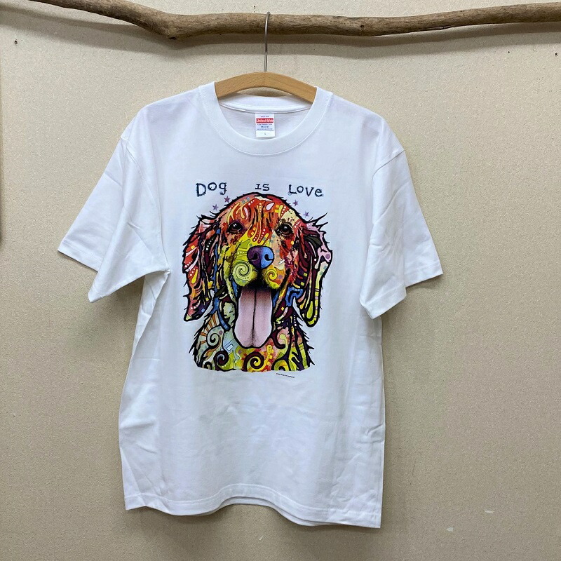 ゴールデンレトリーバー ゴールデンレトリバー 服 Tシャツ 綿100 メンズ クルーネック 丸首型 半袖 コットン カットソー レディース トップス