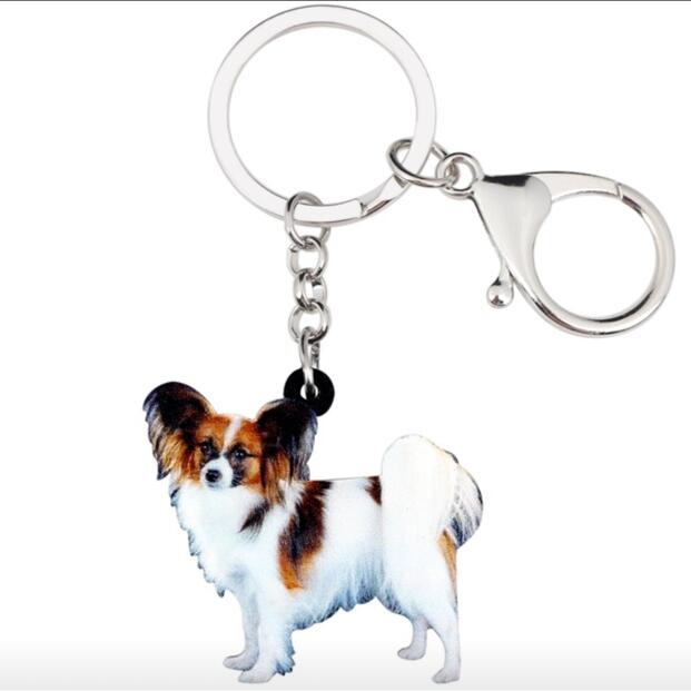 メール便送料無料 パピヨン Dog キーホルダー 犬 パピヨングッズ イヌ 犬雑貨 犬種別 アクリル いぬ