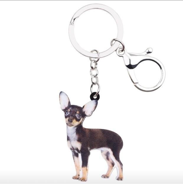 メール便送料無料 チワワ スムース イヌ いぬ Dog 犬雑貨 キーホルダー チワワグッズ 犬 アクリル 犬種別